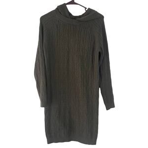 Mystree Women's Size Medium‎ Grey Green Hooded Sweater Dress